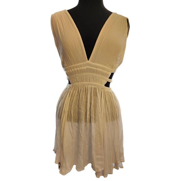 WINDSOR Striking Womens Mini Cut-out Skater Dress Medium  Size Medium. Dual plun - Picture 1 of 4